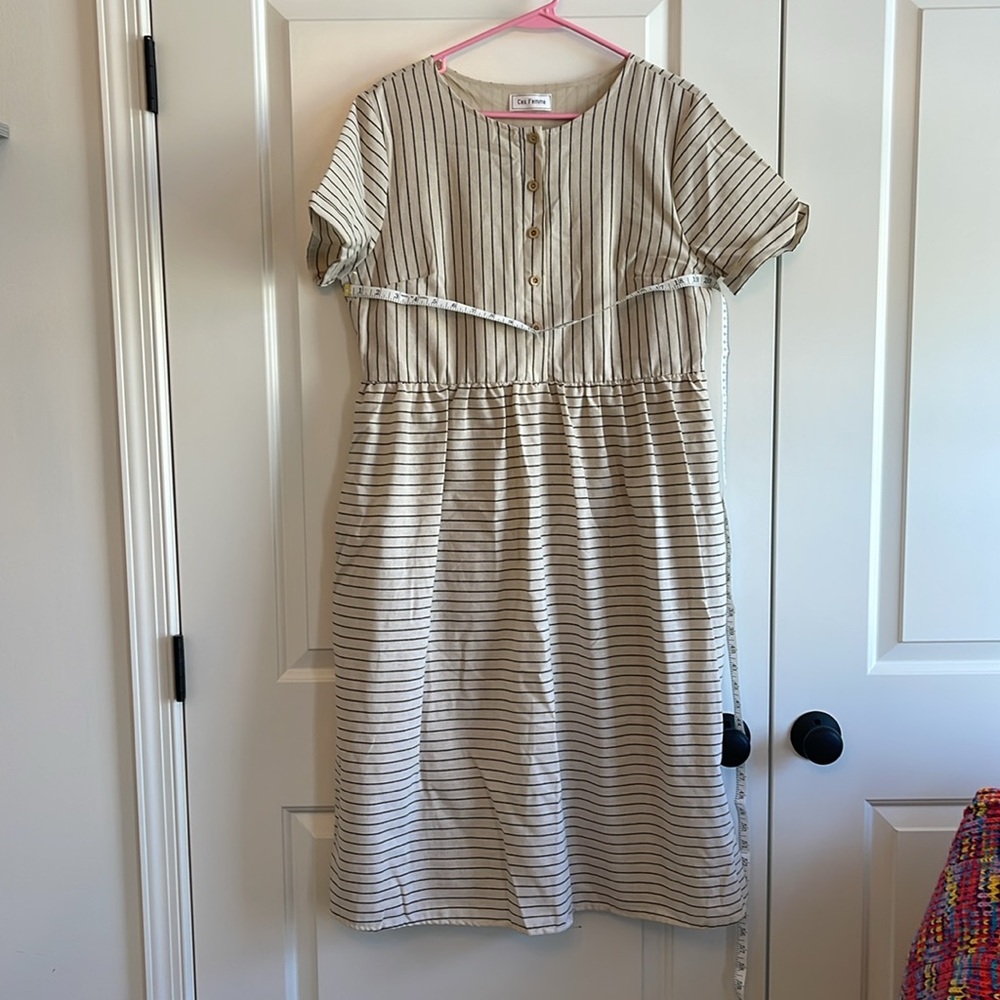 Striped Button-Front Dress - Picture 2 of 4